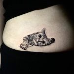 Katzen Tattoo von Kevin, Peckstage