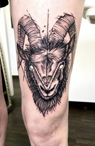 Steinbock Tattoo von Kevin, Peckstage