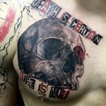 Trash Polka skull Tattoo von Kevin, Peckstage